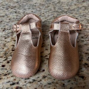 Monkey Feet Rose Gold T Strap Shoes Size 18-24 Months
